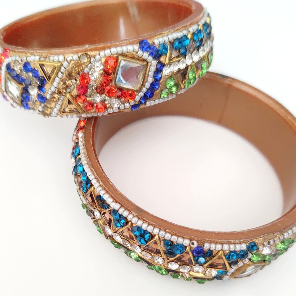 Multi bead bangle bracelets - Picture 13 of 14